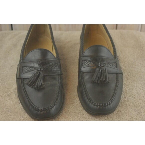 Allen Edmonds MAXFIELD 47711 Black Tassel Loafer w/ Braided Leather Size 9.5 B - Picture 3 of 6
